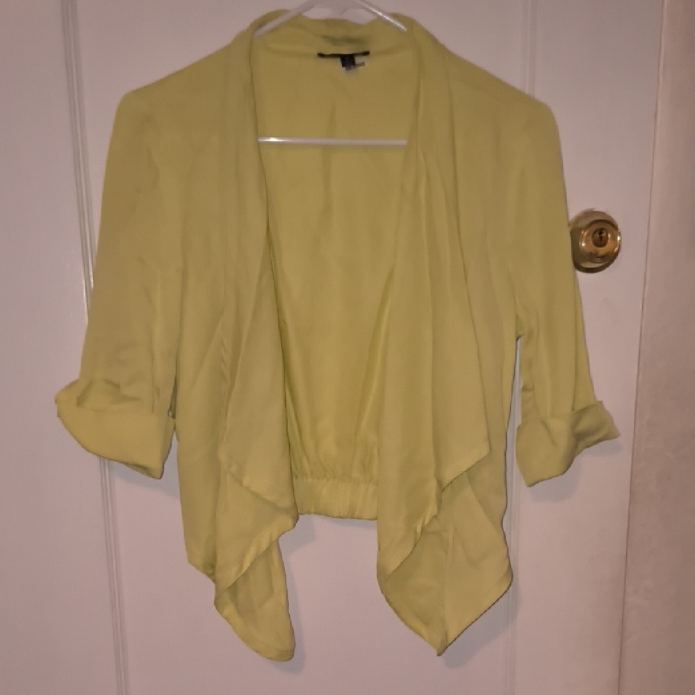 Premise Studio | Light Yellow Open Front Cardigan
